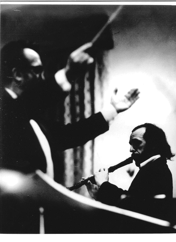Dirigent Jaroslav Svoboda a Jiří Stivín - barokní flétna
